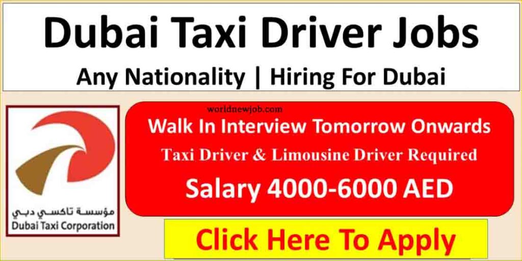 Taxi Driver Jobs In Dubai UAE Careers